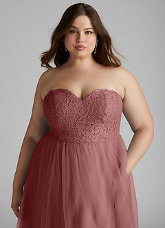 Azazie Roni Bridesmaid Dresses Desert Rose A-Line Sweetheart Neckline Tulle Convertible Dress image11