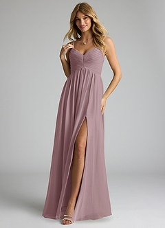 Azazie Alia Bridesmaid Dresses Dusty Rose A-Line Pleated Chiffon Dress image3