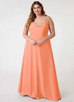 Azazie Daenerys Bridesmaid Dresses Sunset A-Line Cowl Chiffon Dress image8