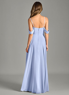 Azazie Chelsey Abiti da Damigella Abito Convertibile A-Line in Chiffon a Spalla Scoperta Ghiaccio image7