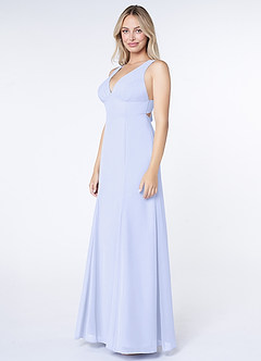 Azazie Christiana Bridesmaid Dresses Lavender A-Line V-Neck Pleated Chiffon Dress image4