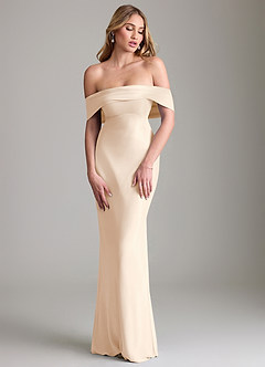 Azazie Lusinda Bridesmaid Dresses White Alabaster Mermaid Off the Shoulder Chiffon Convertible Dress image4
