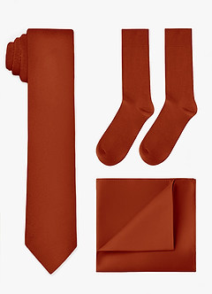 Matching Skinny Tie & Pocket Square & Socks Set