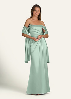 front Azazie Châle En Satin Métallisé Irlandais De Couleur Assortie