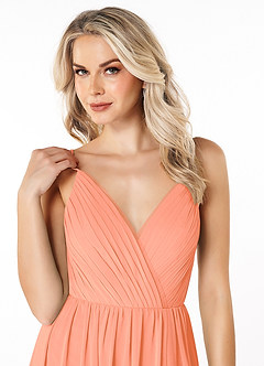 Azazie Gracie Bridesmaid Dresses Sunset A-Line Pleated Chiffon Dress image6