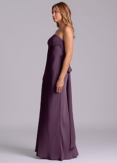 Azazie Ailanie Brudtärnklänningar Klä av Tubklänning i Stretch Satin Axelbandslös Plommon image6