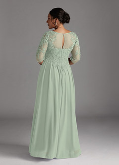 Azazie Harriet Mother of the Bride Dresses Dusty Sage A-Line Scoop lace Mesh Dress image11