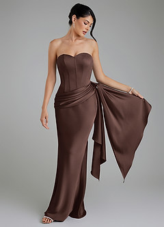 Azazie Draya Bridesmaid Dresses Ganache Mermaid Strapless Stretch Satin Dress image4
