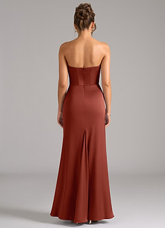 Azazie Debby Bridesmaid Dresses Terracotta Mermaid Strapless Stretch Satin Convertible Dress image7
