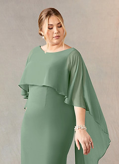 Azazie Dion Mother of the Bride Dresses Matcha Sheath Scoop Stretch Crepe Dress image12