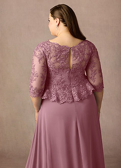 Azazie Averie Mother of the Bride Dresses Vintage Mauve A-Line Boatneck Sequins Chiffon Dress image19