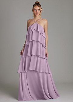 Azazie Deena Bridesmaid Dresses Wisteria A-Line Ruched Chiffon Dress image4