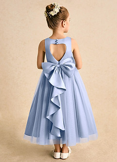 Azazie Solia Flower Girl Dresses Ice Ball-Gown Bow Tulle Dress image1