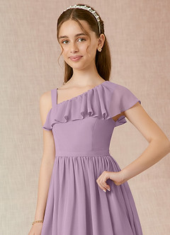 Azazie Mango Junior Klänning av A-Line i Chiffong Ruched image4