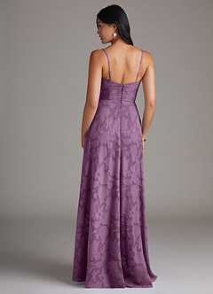 Azazie Moira Brautjungfernkleider A-Linie Seitliche Cut-Outs Blumen-Burnout Kleid Blauregen image2