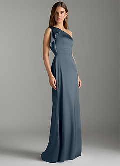 Azazie Rinna Bridesmaid Dresses Twilight Mermaid Ruched Stretch Satin Dress image3