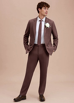 front Ethan Champagne Refined Weave Performance Suit Jacket