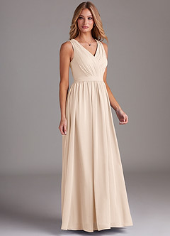 Azazie Kingsley Brautjungfernkleider A-Linie Spitze Chiffon Kleid Alabaster Weiß image5