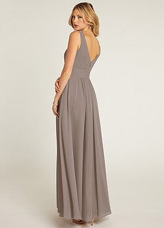 Azazie Pierrette Bridesmaid Dresses Taupe A-Line Pleated Chiffon Dress image4