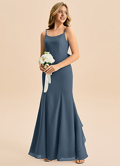 Azazie Lioren Junior Robe Sirène en Mousseline de soie Arc Neptune image4