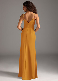 Azazie Deandra Bridesmaid Dresses Butterscotch Mermaid Pleated Chiffon Dress image6