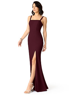 Azazie Gianetta Brautjungfernkleider Meerjungfrau-Linie Seitliche Cut-Outs Stretch-Krepp Kleid Cabernetrot image3