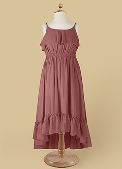 Azazie Karmen Flower Girl Dresses Desert Rose A-Line Ruched Chiffon Dress image9