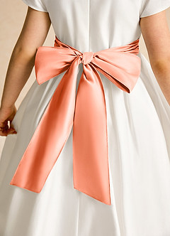 Azazie Deary Flower Girl Dresses Ivory Sunset A-Line Bow Cotton Dress image8