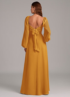 Azazie Annistyn Brudtärnklänningar Klänning av A-Linje i Chiffong Långärmad Knäck image7