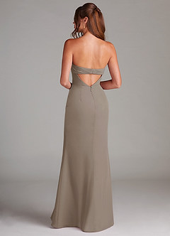 Azazie Leonis Bridesmaid Dresses Taupe Sheath Strapless Chiffon Convertible Dress image5