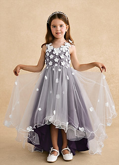 Azazie Celia Flower Girl Klänningar Klänning A-Line i Tyll Spets image4