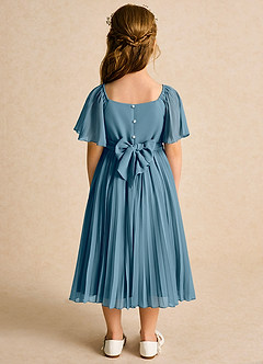 Azazie Gisele Abiti da Ragazza di Fiori Abito A-Line in Chiffon Plissettato Bermuda image6
