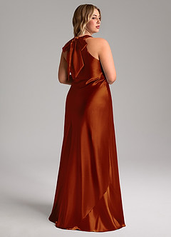 Azazie Doretta Bridesmaid Dresses Auburn Mermaid Bow Metallic Satin Dress image9