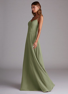 Azazie Marley Jurken voor bruidsmeisjes Converteerbaar Jurk van Chiffon met A-Lijn Off the Shoulder Pistache image6