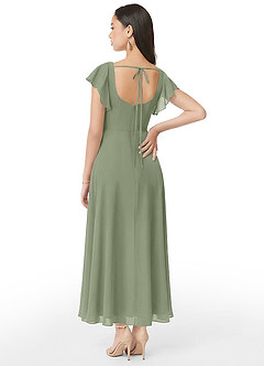 Azazie Bondi Bridesmaid Dresses Pistachio A-Line Ruched Chiffon Dress image5