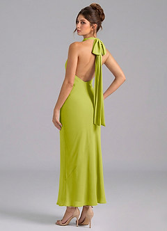 Azazie Velli Bridesmaid Dresses Lemongrass Mermaid High Neck Chiffon Dress image6