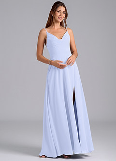 Azazie Sarella Bridesmaid Dresses Lavender A-Line with Pockets Chiffon Dress image4
