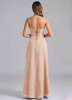 Azazie Valentine Bridesmaid Dresses English Rose A-Line Corset Chiffon Dress image2