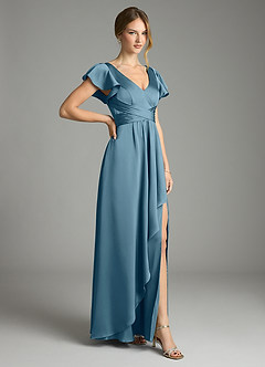Azazie Omari Bridesmaid Dresses Bermuda A-Line Stretch Satin Dress image5