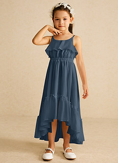 Azazie Karmen Flower Girl Dresses Neptune A-Line Ruched Chiffon Dress image4