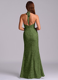 Azazie Valerie 신부 들러리 드레스 인어 주름진 플로럴 번아웃 바닥 길이 드레스 image7