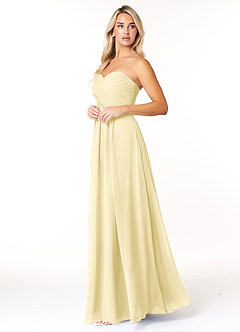 Azazie Yazmin Bridesmaid Dresses Lemon Sorbet A-Line Sweetheart Neckline Chiffon Convertible Dress image3