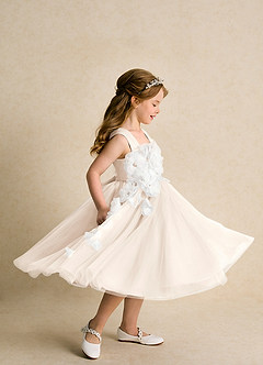 Azazie Dovey Flower Girl Klänningar Klänning Balklänning i Tyll Rosett image5