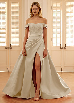 Seraphinaie Champagne A-line Prom Dress image5