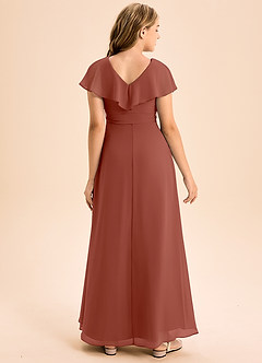 Azazie Lainey Junior Auburn A-Line with Pockets Chiffon Dress image2