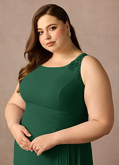 Azazie Galvan Mother of the Bride Dresses Dark Green A-Line Sequins Chiffon Dress image12