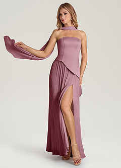 Azazie Tierney Bridesmaid Dresses Vintage Mauve A-Line Strapless Chiffon Convertible Dress image1