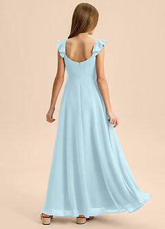 Azazie Carmin Junior Klä av A-Line i Chiffong Rynkad image2