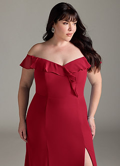 Azazie Sophie Bridesmaid Dresses Scarlet A-Line Off the Shoulder Chiffon Convertible Dress image11