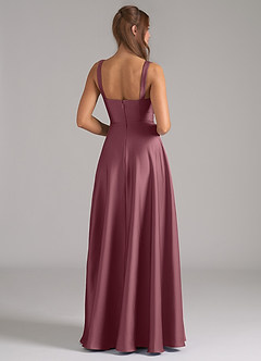 Azazie Shaude Bridesmaid Dresses Desert Rose A-Line Pleated Stretch Satin Dress image7